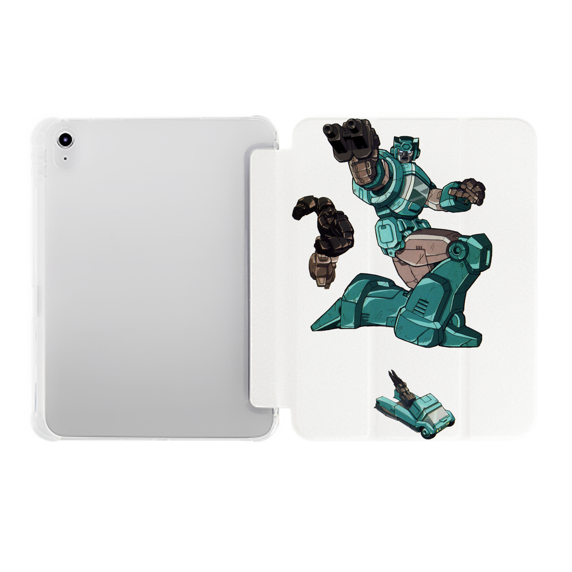 （画像用）  IPad ケース ペン収納付き 三つ折りスタンド PUレザー×シリコン 対応機種9.5/10.5/10.9インチ